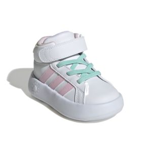 Adidas grand court mid βρεφικά μποτάκια IE8704 white/pink - Image 3